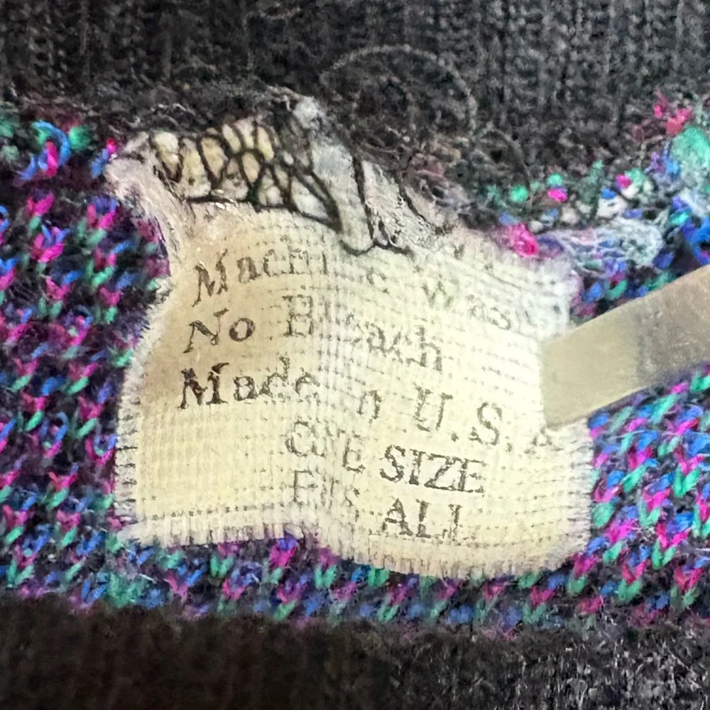 Vintage 80s Memphis Jazz Knit Sweater | Abstract Floral Neon Print | Made in USA